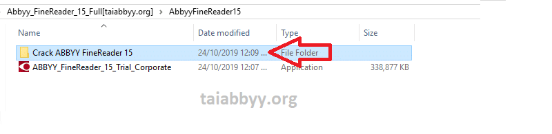 Truy cập thư mục Crack ABBYY FineReader 15