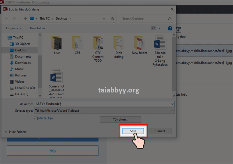 Lưu file và nhấn Save