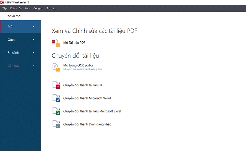 Tập hợp đầy đủ các phiên bản ABBYY FineReader 11 đến 16