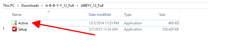 Chạy file Active.exe
