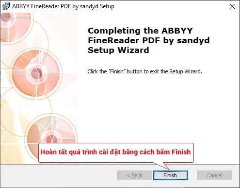 Nhấn Finish để kết thúc quá trình cài đặt